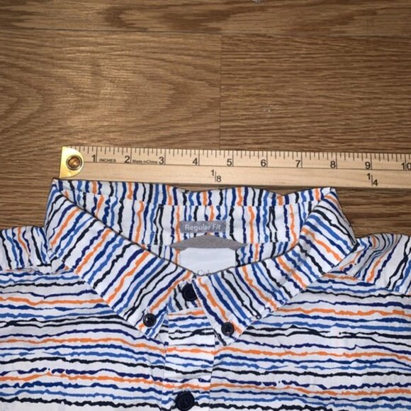 Columbia Regular Fit Large Mens White Colorful Stripped Button Up Shirt - Picture 6 of 7